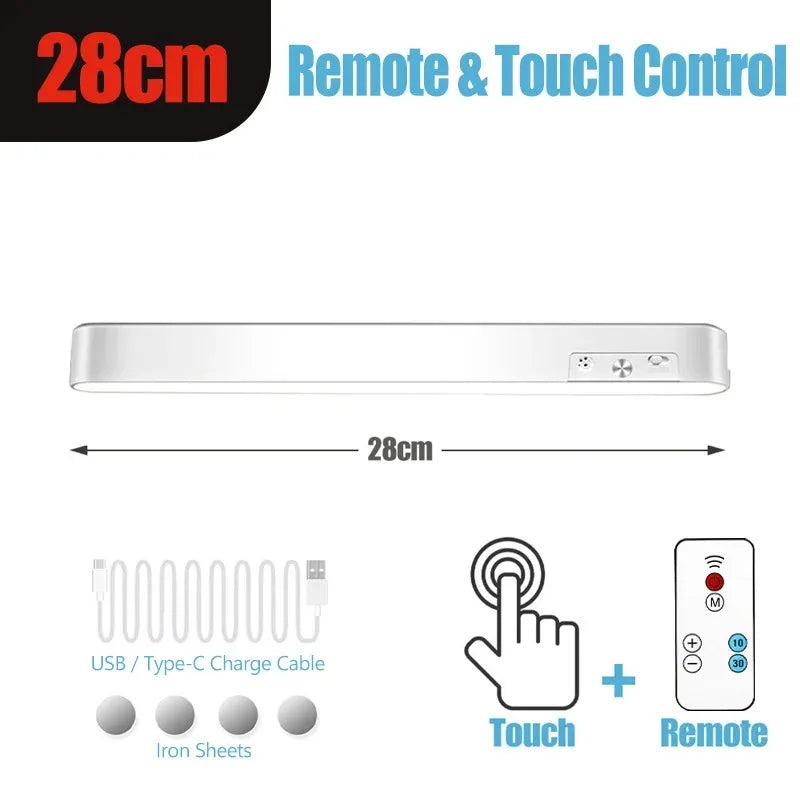 HOMEFISH Eye-care Table Lamp LED Light Bar Rechargeable Wirless Desk Reading Lamp USB Night Light For Bedside Kitchen Cabinet